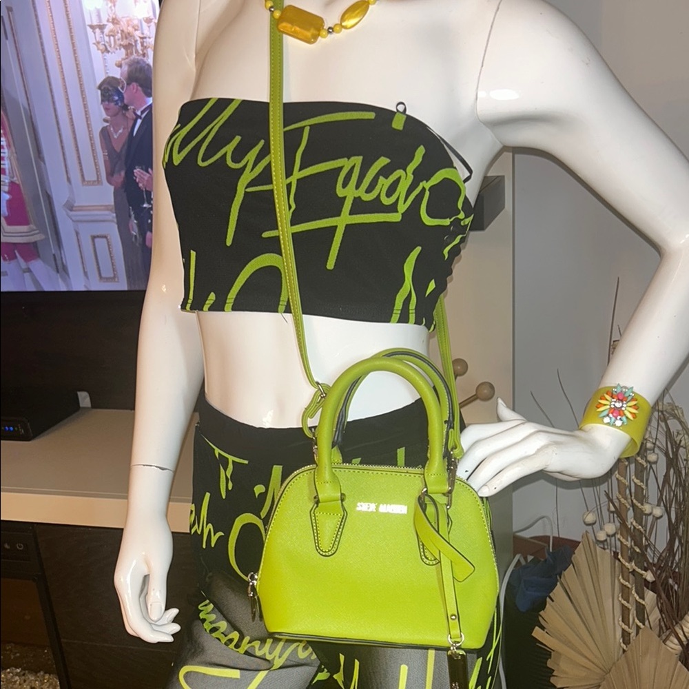 Stylish Black and lime green Women's Pants Set - Picture 7 of 14